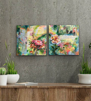 "The Soul's Remedy" Original 2 piece diptych Painting on cotton canvas