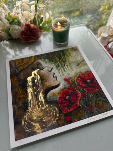 "The Wholeness Of Her Heart" LE Hand Embellished 24k Gold Print 12x12