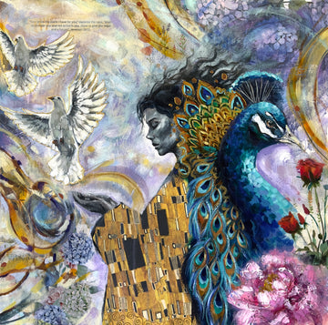 "Wings Of Grace" Original 20x20 Mixed Media Painting on Canvas