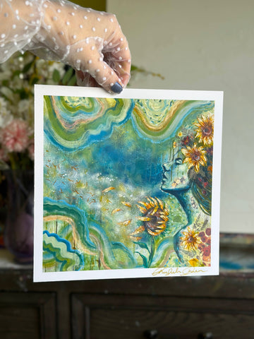 "Sunflower Dreams" Mini 8x8 Signed Print
