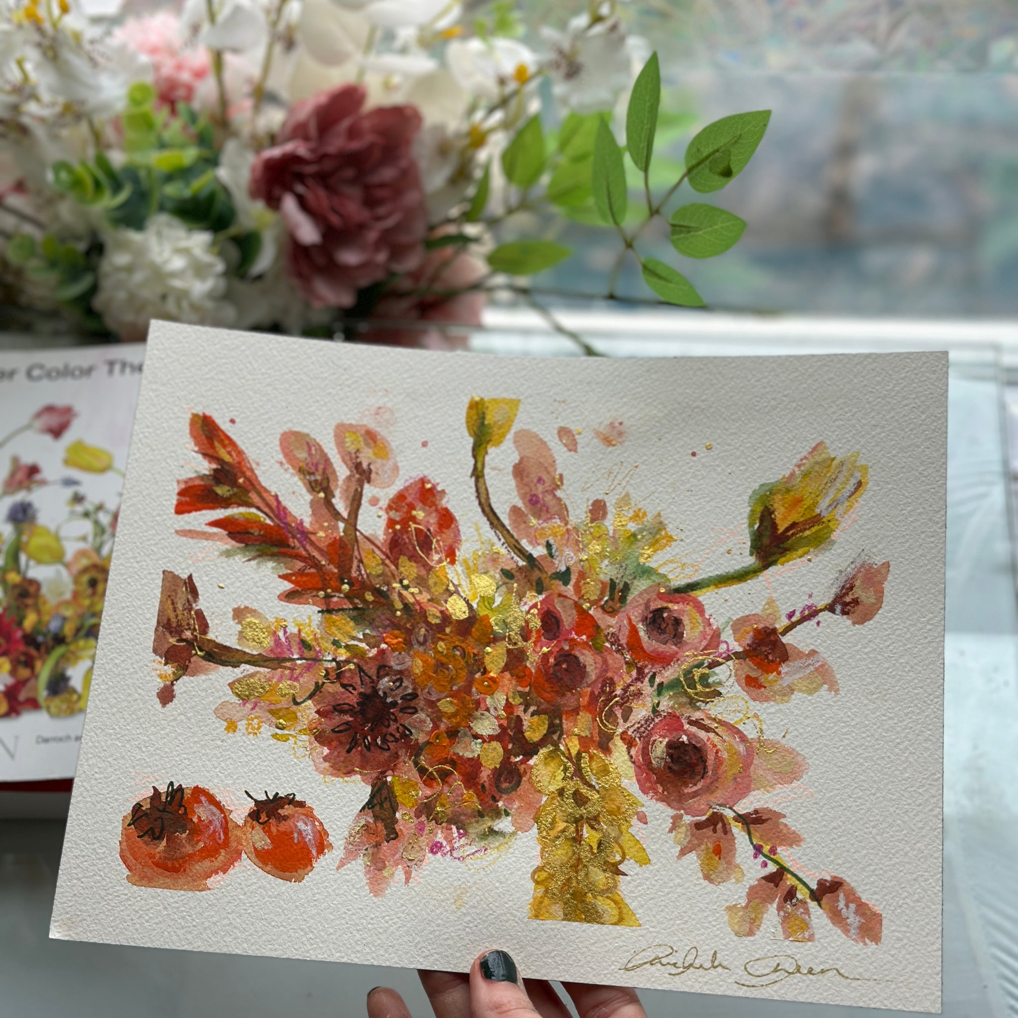 "Amber Blush" Original Watercolor 8x10 Signed