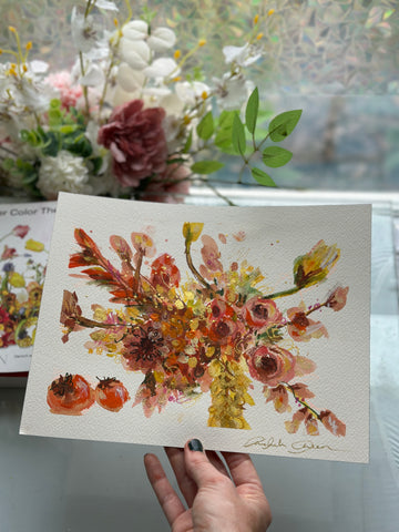 "Amber Blush" Original Watercolor 8x10 Signed