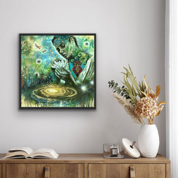 "The Light She Carried" Hand Embellished Canvas Print Signed