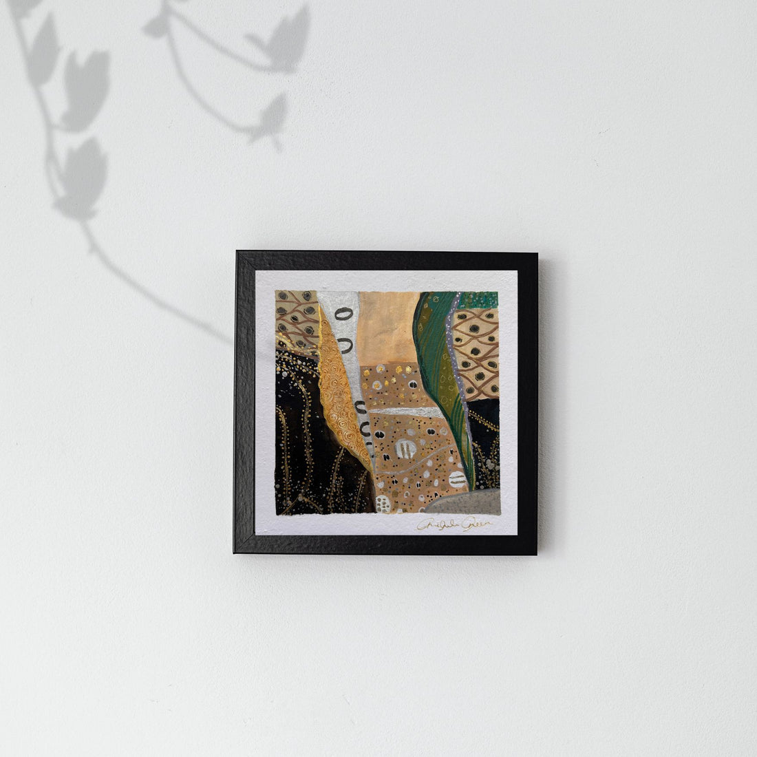 "Gustav Klimt Study #3" Original 8x8 Mixed Media Painting