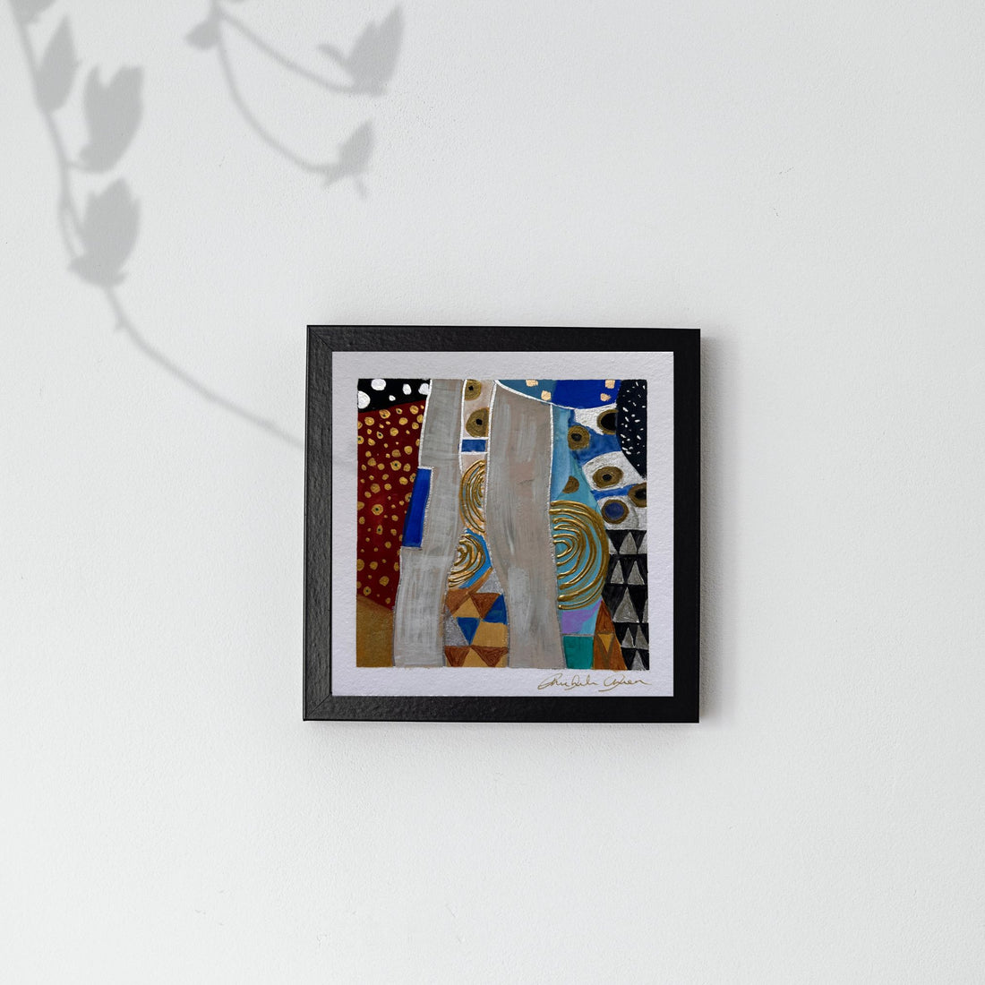 "Gustav Klimt Study #2" Original 8x8 Mixed Media Painting