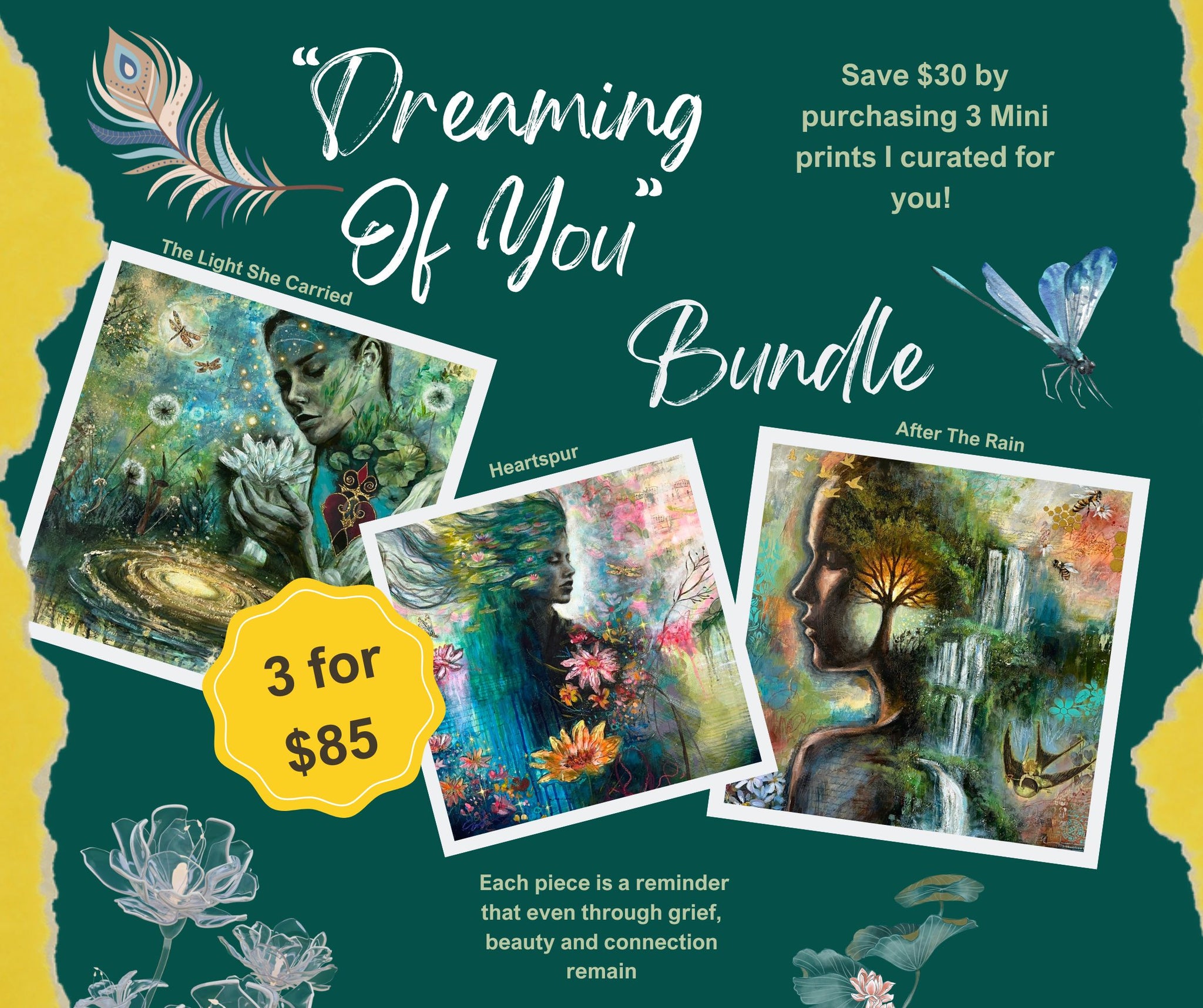 "Dreaming of You" Bundle of 3 Signed Mini Prints