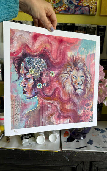 "Celestial Fortitude" Hand Embellished LE Print 12x12