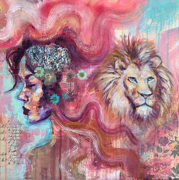 "Celestial Fortitude" Hand Embellished Signed Canvas Print