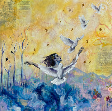 "Epiphany's Monologue" Hand Embellished Canvas Print Signed