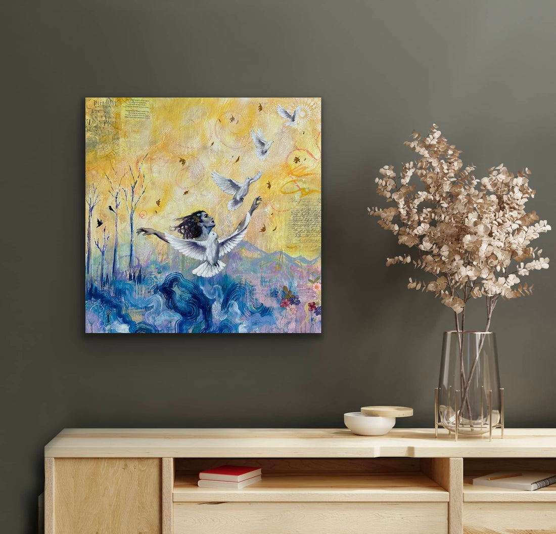 "Epiphany's Monologue" Original Mixed Media Painting On 24x24 Canvas