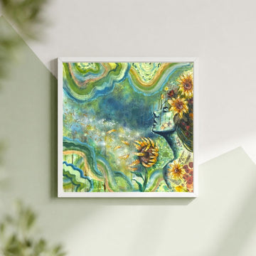 "Sunflower Dreams" Mini 8x8 Signed Print