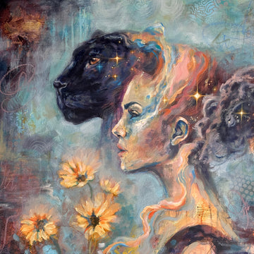 "Guardian of Dreams" Original Mixed Media Oil Painting On 24x24 Canvas