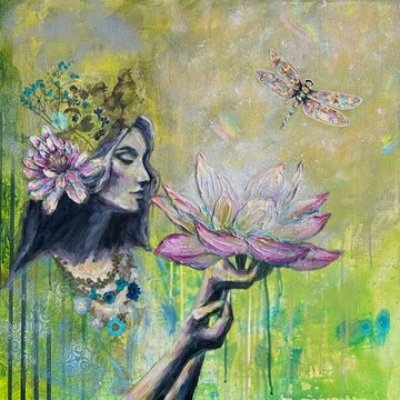 "Harmonic Unfolding" Hand Embellished Canvas Print Signed