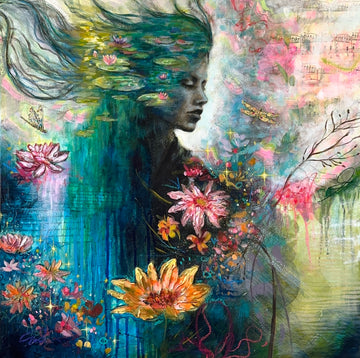 "Heartspur" Original Mixed Media Painting on 24x24 Canvas