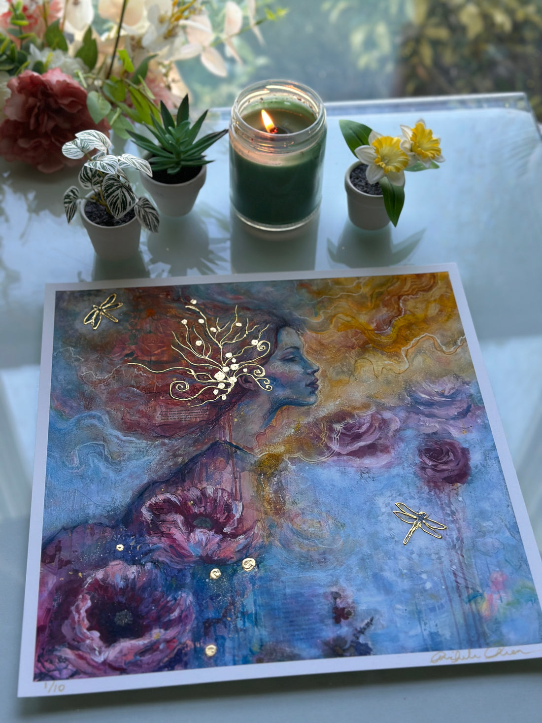 "Shelter From The Storm" Hand Embellished 24k Gold Limited Edition Print 12x12 Signed