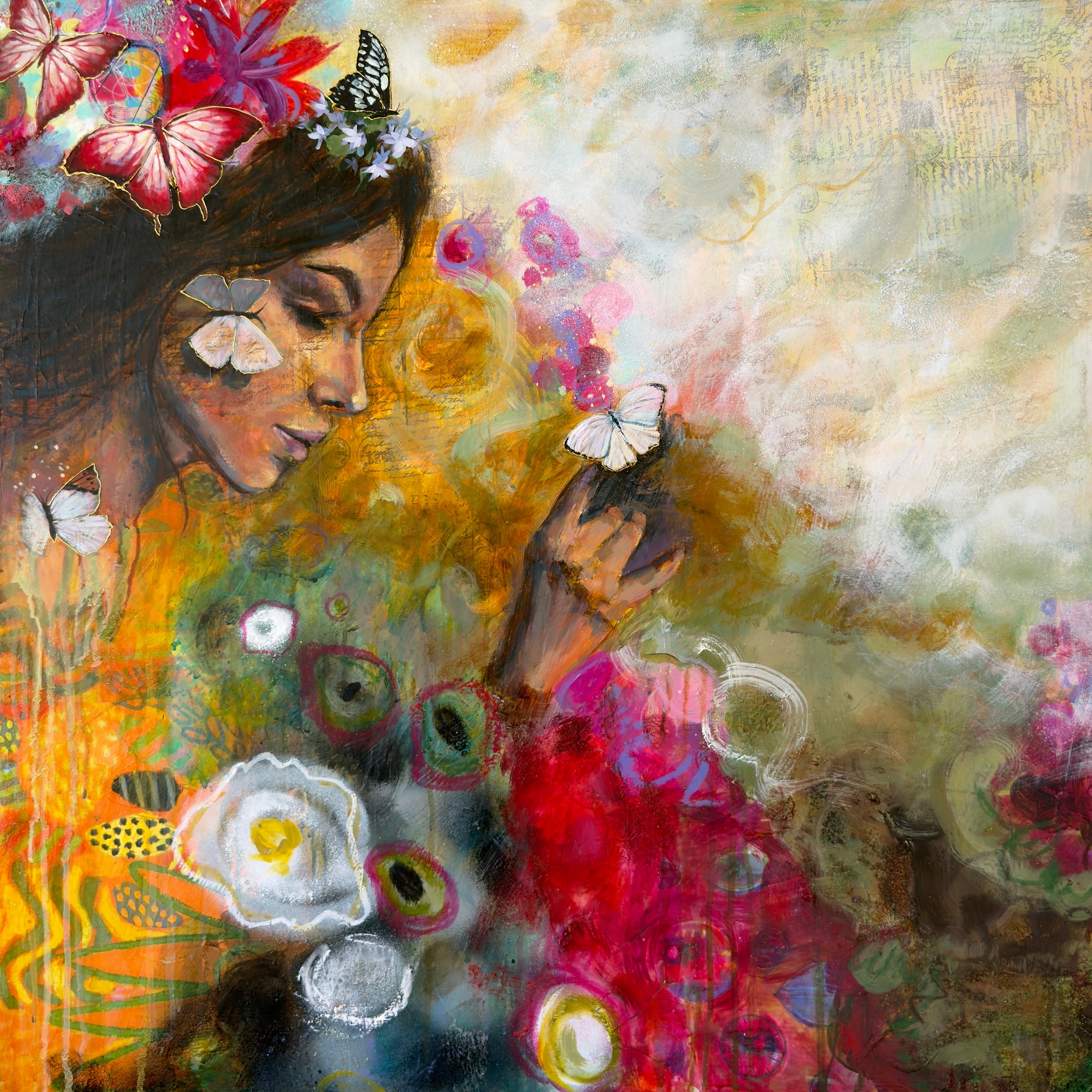 "A Soul's Transformation" Original 30x30 Mixed Media Painting On Canvas