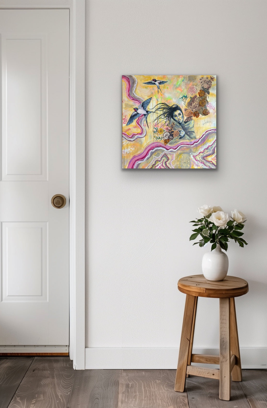 "Wonderment" Original 20x20 Mixed Media Painting on Canvas