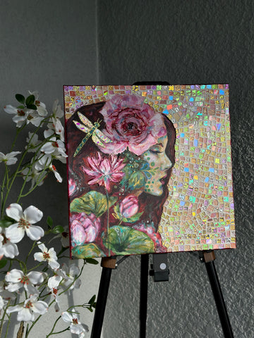 "Luminescent Dreams" Original Mosaic Mixed Media 16x16