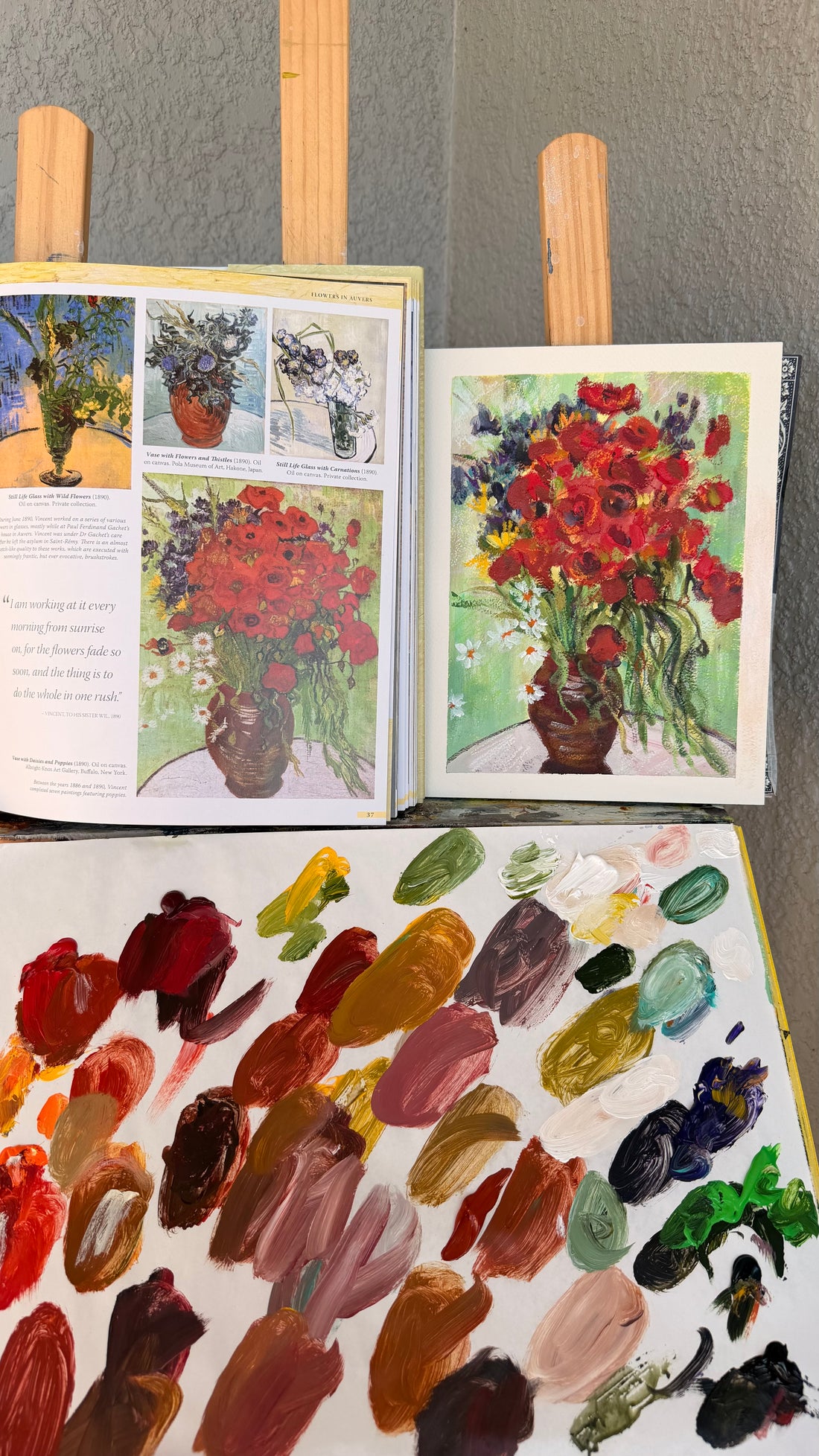 Acrylic Van Gogh Study on 8x10 Arches Watercolor Paper