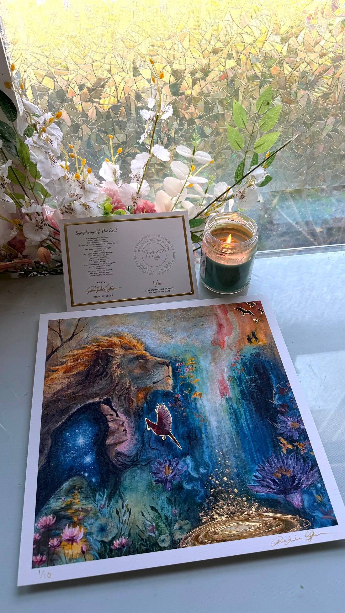 "Symphony of The Soul" Hand Embellished 24k Gold Limited Edition Print 12x12