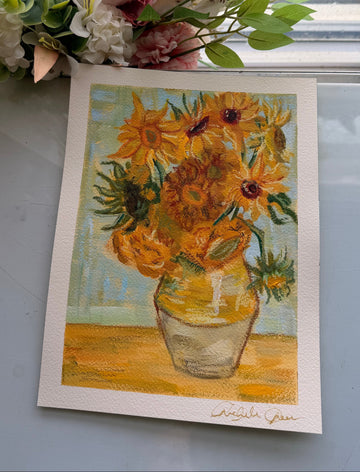 Acrylic Van Gogh Study on 8x10 Arches Watercolor Paper