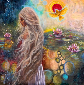 "Release And Rise" Original 30x30in Mixed Media Painting on Canvas