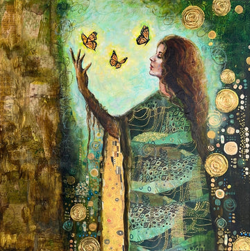 "Moss And Memory" Original Mixed Media Painting On 24x24 Canvas