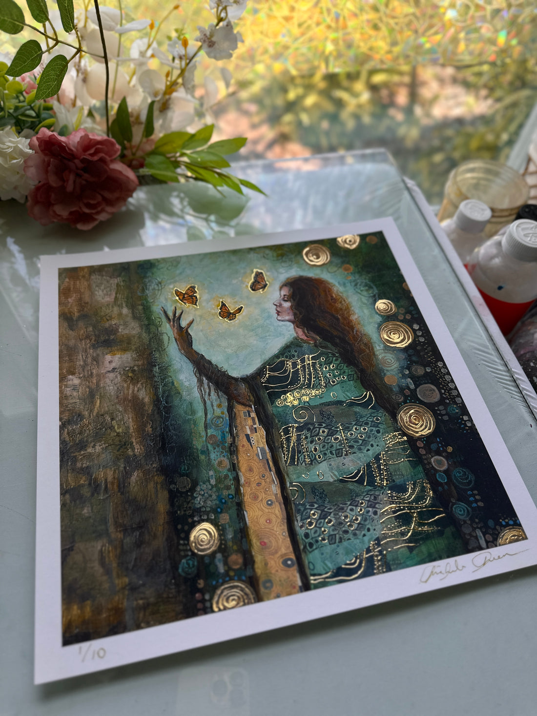 "Moss And Memory" LE Hand Embellished Signed Print 12x12