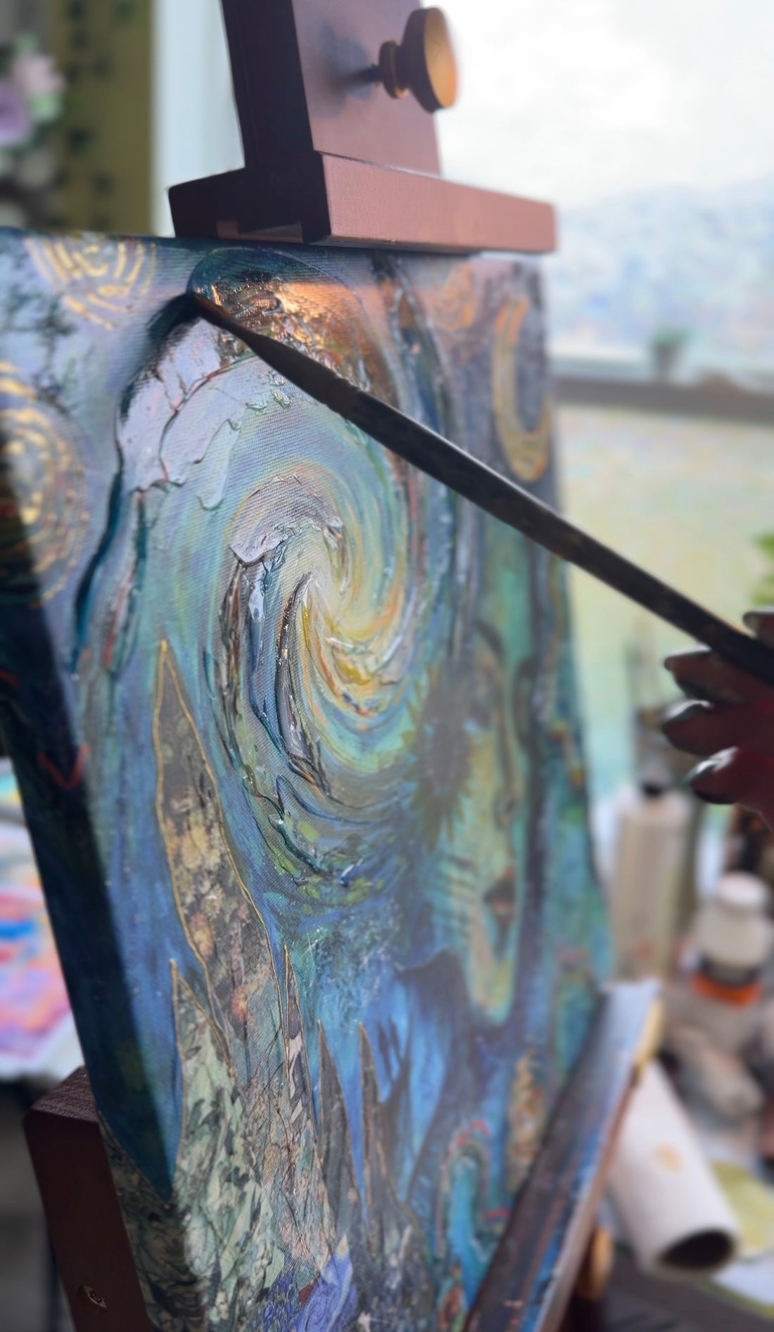 "Bridge To The Divine" Hand Embellished Signed Canvas Print
