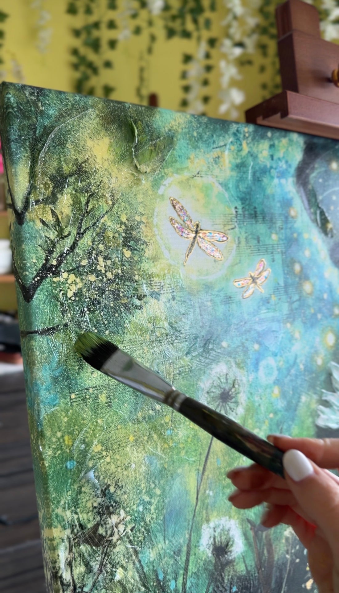 "The Light She Carried" Hand Embellished Canvas Print Signed