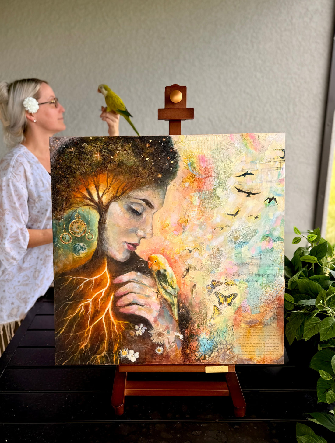 "Roots & Wings" Hand Embellished Canvas Print