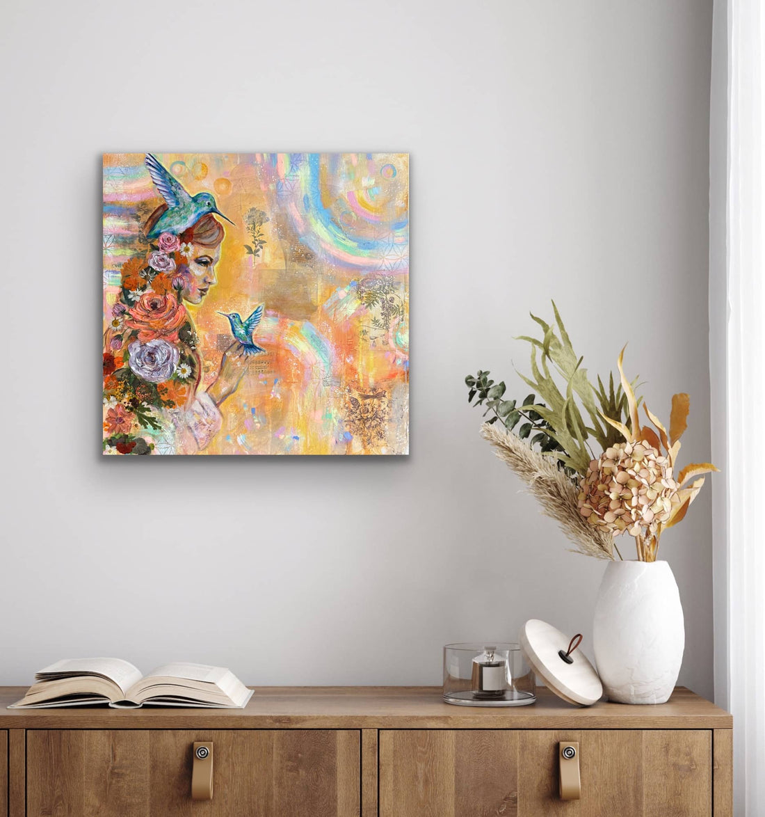 "Light Workers" Original 24x24 Mixed Media Painting On Canvas