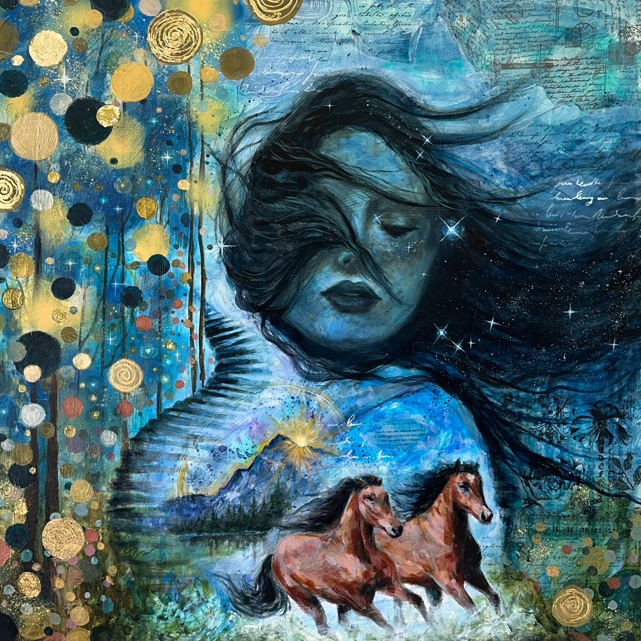 "Magic Hour" Original 24k Gold Mixed Media Painting On 30x30 Canvas