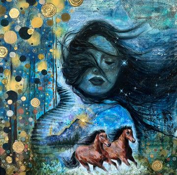 "Magic Hour" Original 24k Gold Mixed Media Painting On 30x30 Canvas