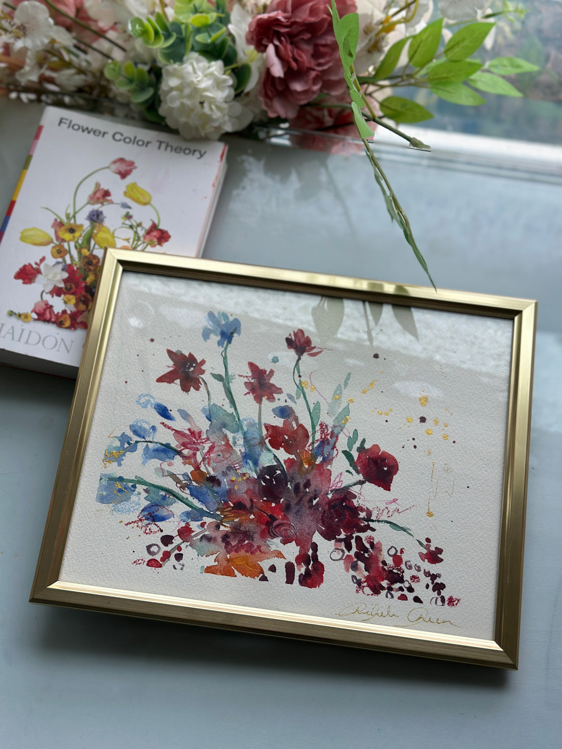 "Mulberry Dream" Original Watercolor Mixed Media 8x10 Signed