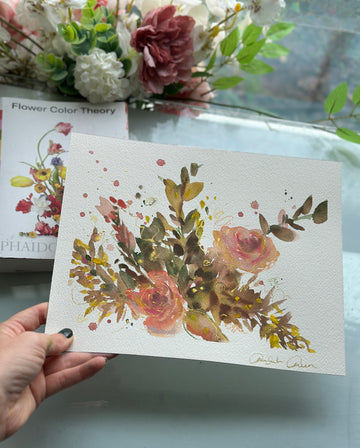"Summer Bloom" Original Watercolor Mixed Media 8x10 Signed