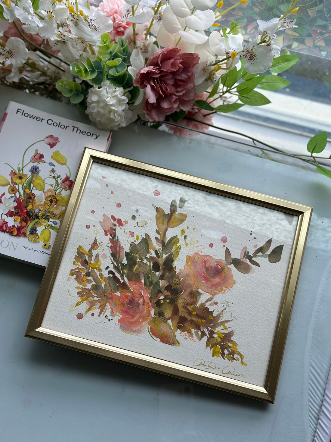 "Summer Bloom" Original Watercolor Mixed Media 8x10 Signed