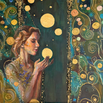 "Wild Abundance" Original Mixed Media Painting on 30x30 Canvas