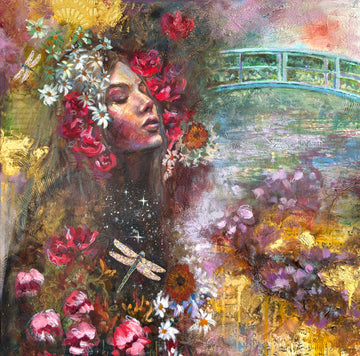 "The Bridge That Connects Us" Hand Embellished Giclee Canvas Print