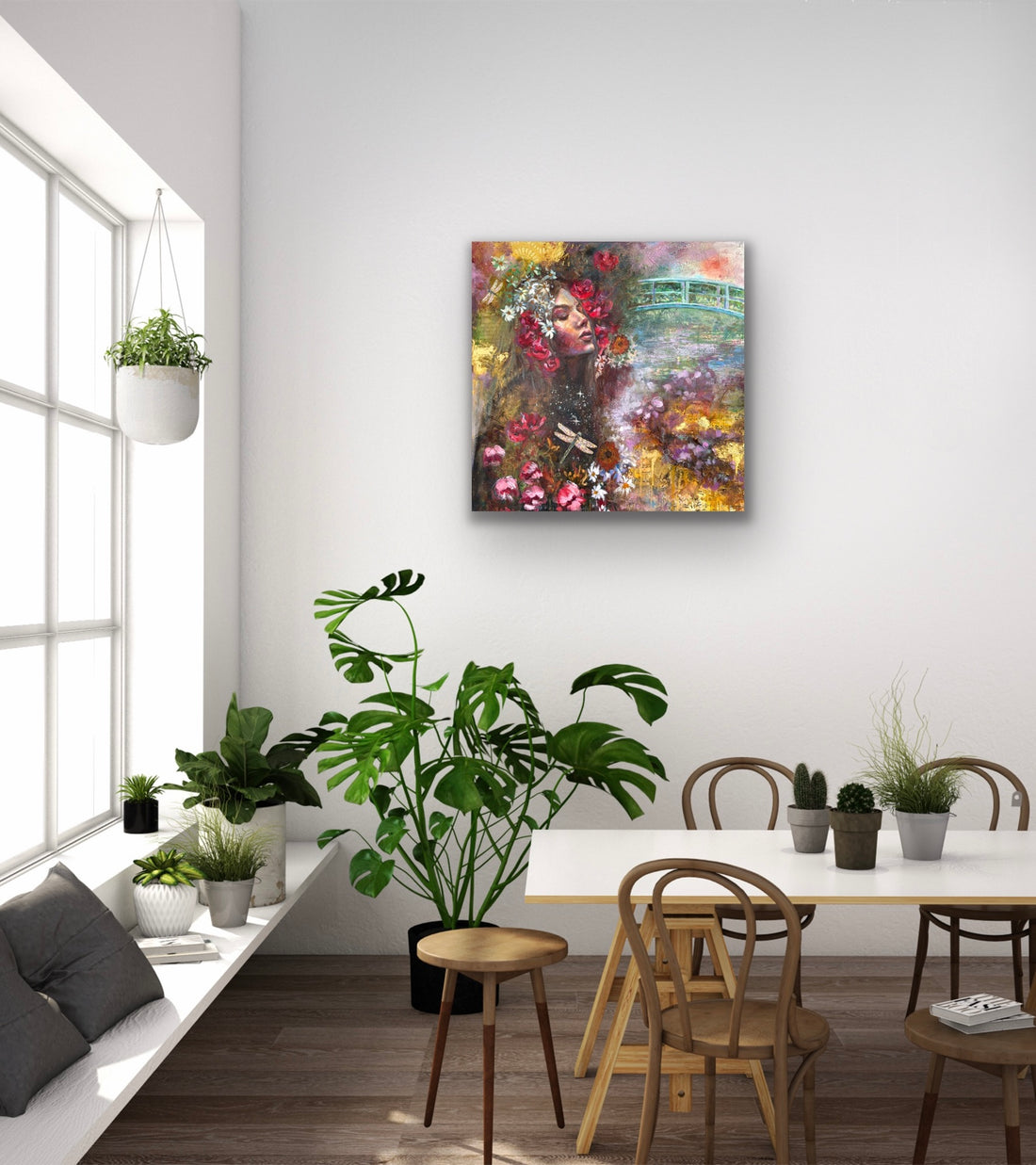 "The Bridge That Connects Us" Hand Embellished Giclee Canvas Print