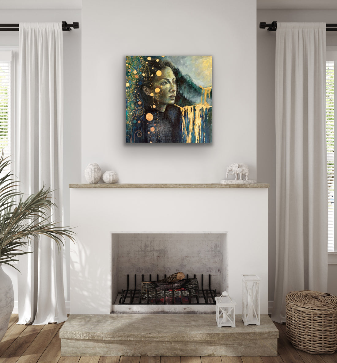 "Midas Heart" Original Mixed Media painting On 24x24 Canvas