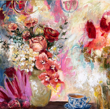 "Peaceful Easy Feeling" Original Mixed Media Painting on 24x24 Canvas
