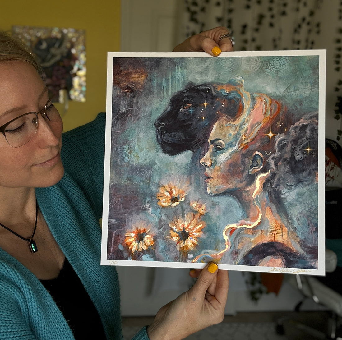 "Guardian of Dreams" Limited Edition Hand Embellished Print 12x12