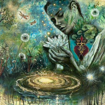 "The Light She Carried" Original Mixed Media Painting 20x20 Canvas