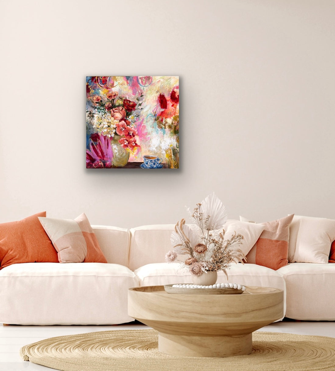 "Peaceful Easy Feeling" Original Mixed Media Painting on 24x24 Canvas