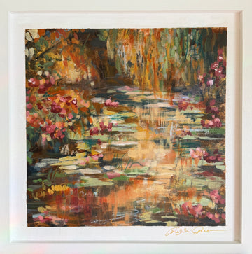 Framed Autumn Monet Study Original Painting 13x13