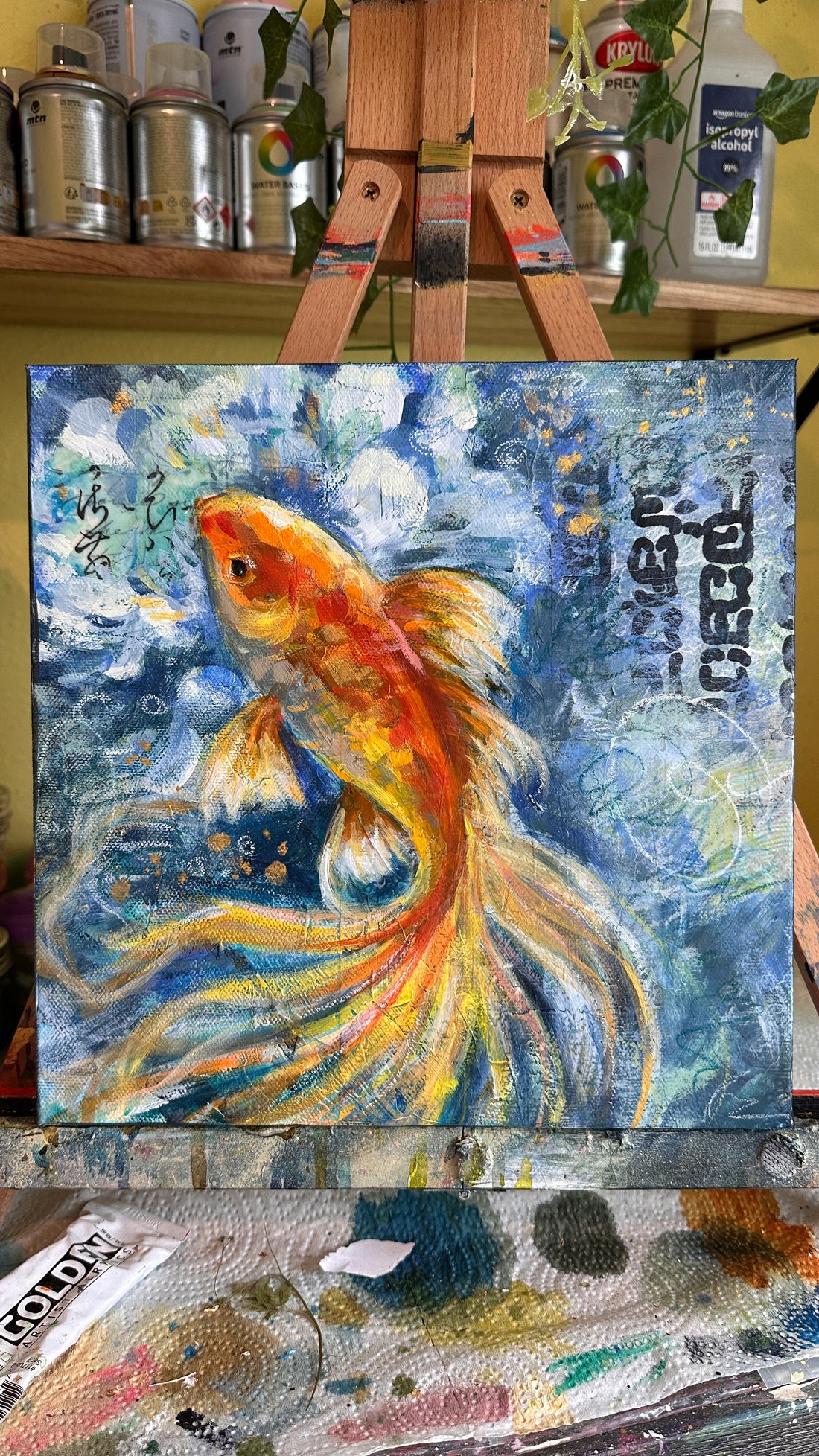 "The Flow Of Light" Original Mixed Media on 10x10 Canvas