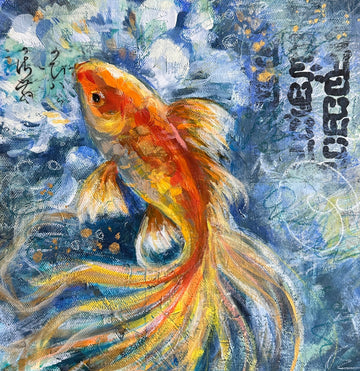 "The Flow Of Light" Original Mixed Media on 10x10 Canvas