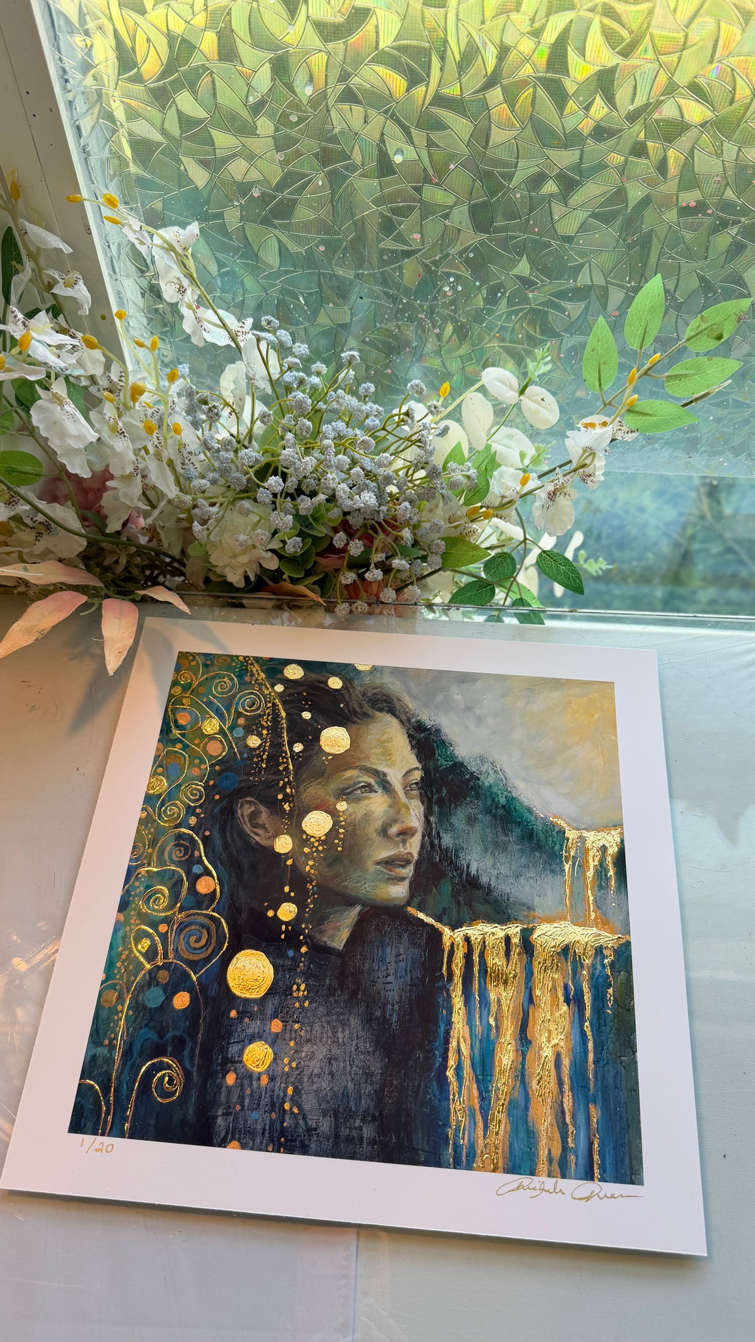 "Midas Heart" Hand Embellished LE Print 12x12