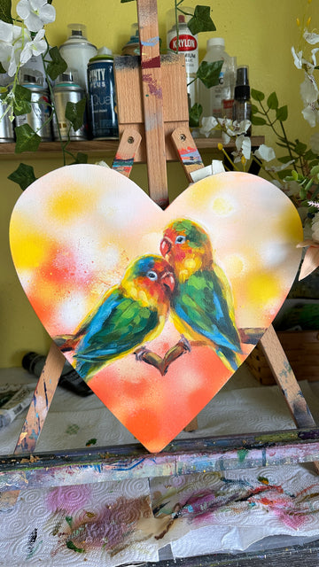 "You Are My Sunshine" 12x12 Original Acrylic Painting on Heart Canvas